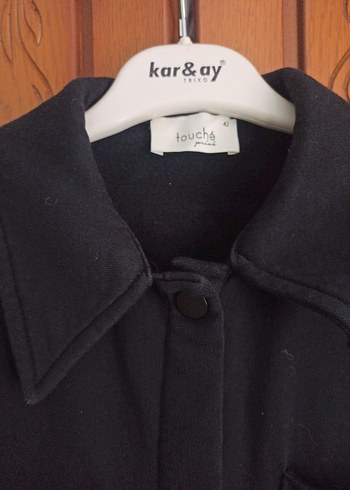 Touché privé marka Düğmeli Siyah Kadın Midi Ceket - Görsel 3