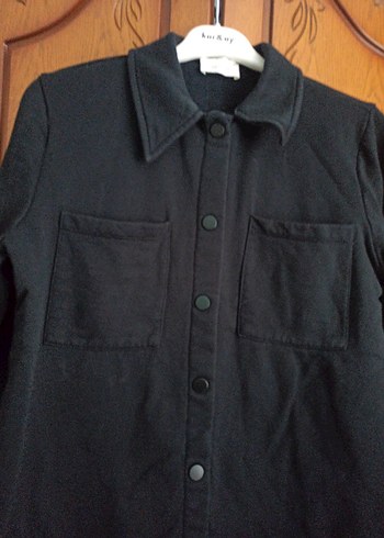 Touché privé marka Düğmeli Siyah Kadın Midi Ceket - Görsel 2