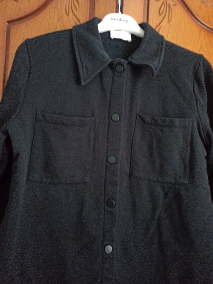 Touché privé marka Düğmeli Siyah Kadın Midi Ceket - Görsel 2