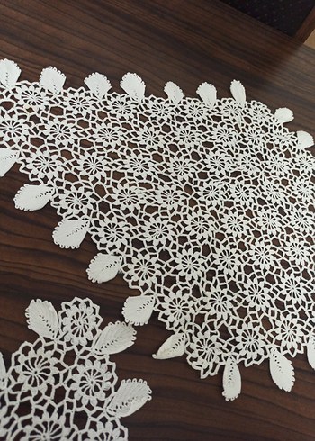 Bohem Dantel tepsi Örtüsü Seti - Görsel 2