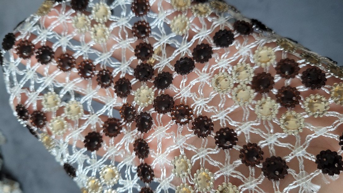 Bohem Tarz El İşi Nakışlı Kahverengi Gri Desen - Görsel 3