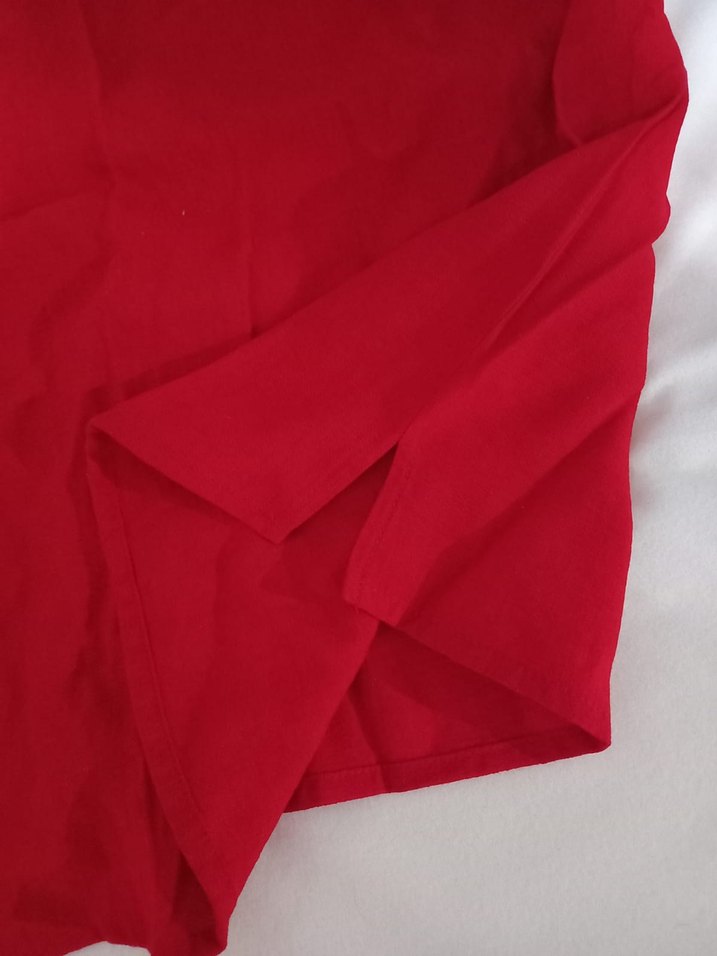 Kırmızı V Yaka Kolsuz Midi Kadın Atlet - Görsel 3