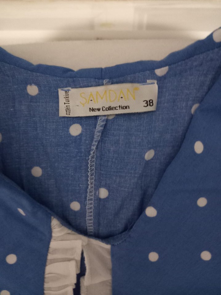 Mavi Puantiyeli Elbise - Görsel 4