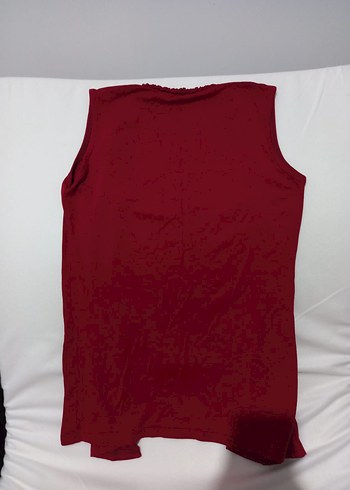 Kırmızı V Yaka Kolsuz Kadın Yelek - Görsel 2