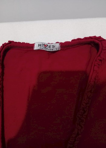 Kırmızı V Yaka Kolsuz Kadın Yelek - Görsel 3