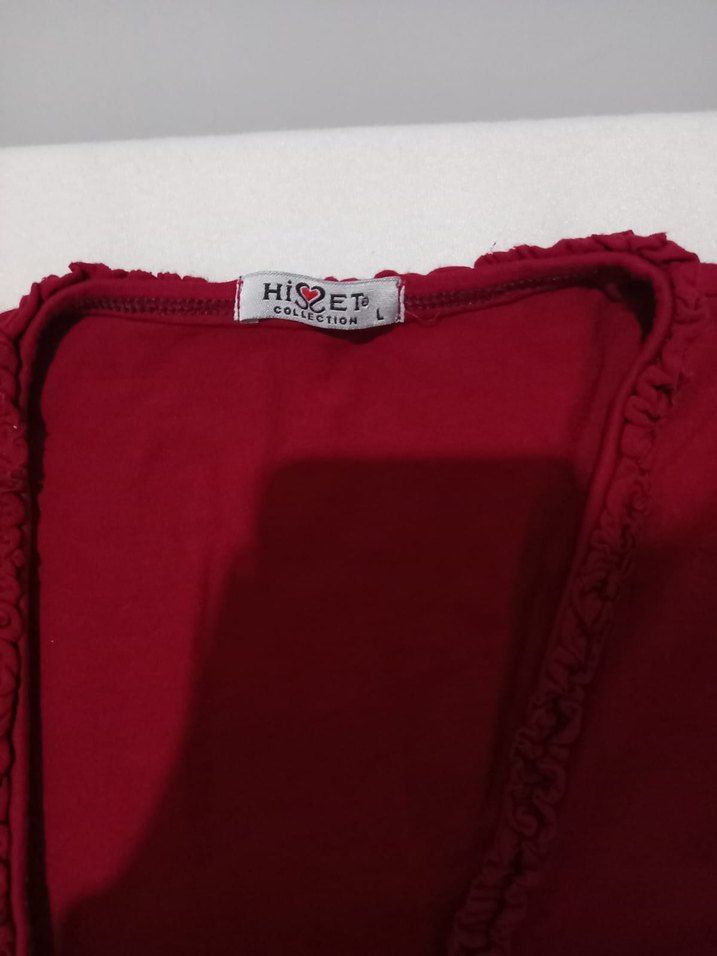 Kırmızı V Yaka Kolsuz Kadın Yelek - Görsel 3