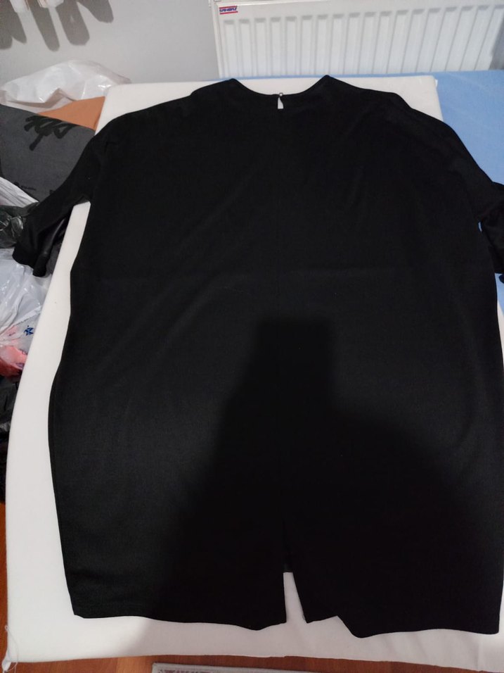 Siyah Midi Uzunlukta Dirsek Kol Kadın Elbise - Görsel 2