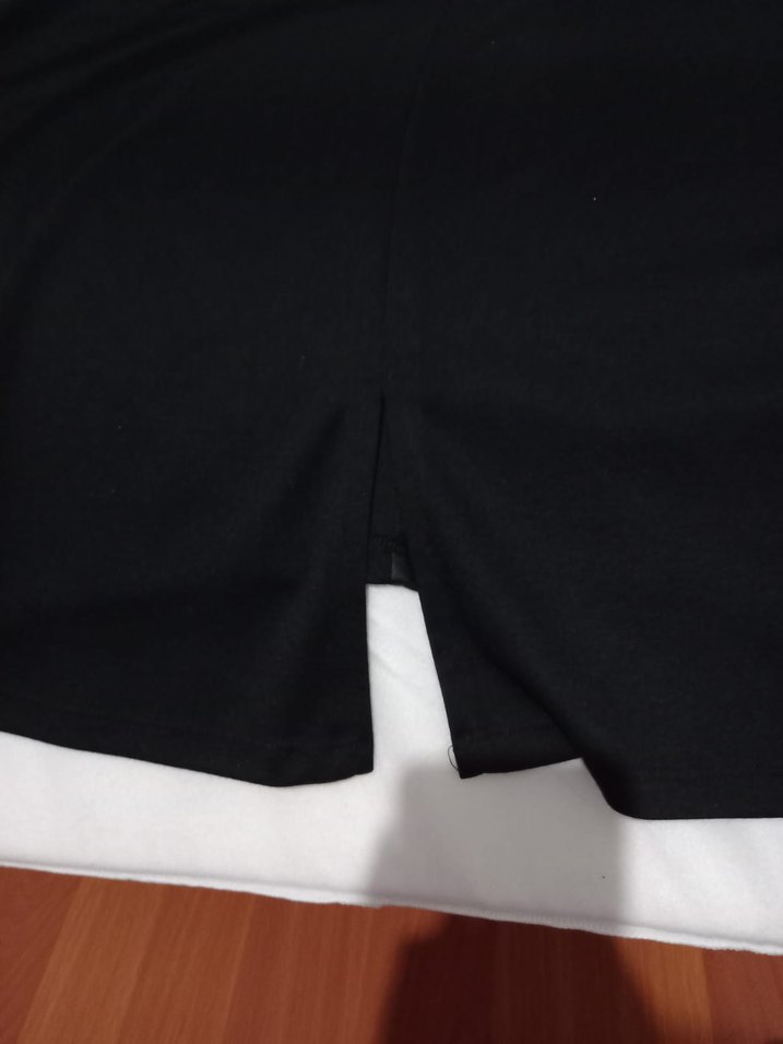 Siyah Midi Uzunlukta Dirsek Kol Kadın Elbise - Görsel 4