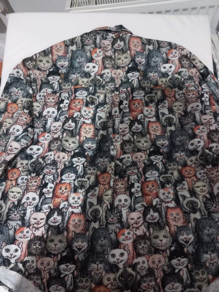 Bohem Gri Baskılı Kadın Gömlek - Görsel 2