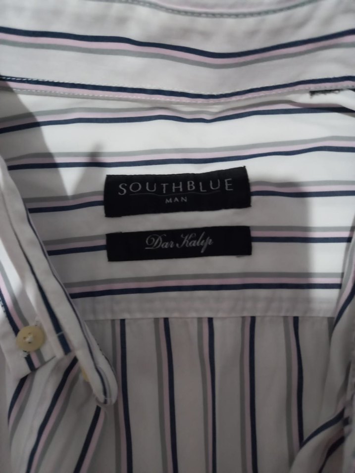 Erkek Beyaz Çizgili Kısa Kollu Gömlek - Görsel 3