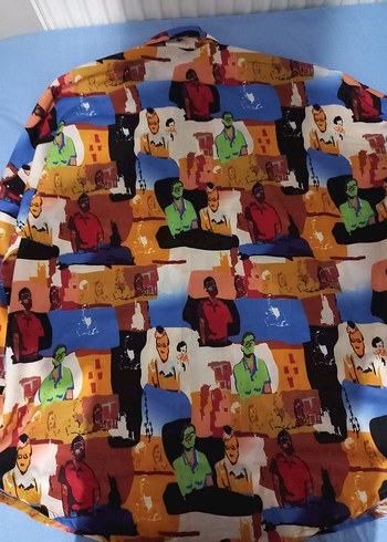 Renkli Baskılı Kadın Gömlek - Görsel 2