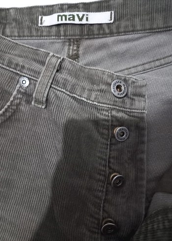 Gri Rahat Kesim Kadife Denim Erkek Pantolon - Görsel 3