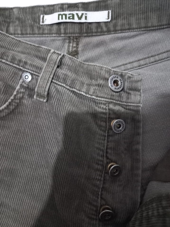 Gri Rahat Kesim Kadife Denim Erkek Pantolon - Görsel 3