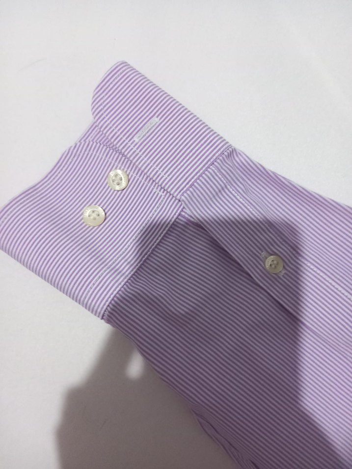 Mor Düğmeli Erkek Gömlek - Görsel 2