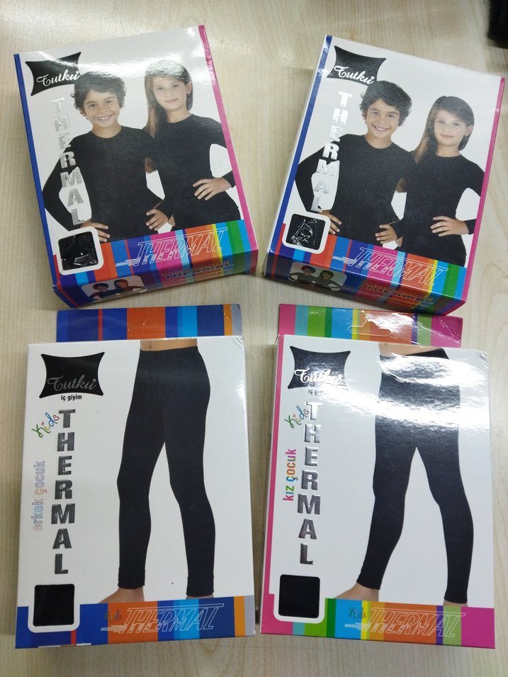 Çocuk Termal Baskılı Siyah İçlik 5-7 8-10 yaş - Görsel 2