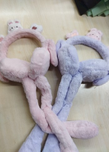 Pastel Renkli Peluş Tavşan Kulaklık - Görsel 2