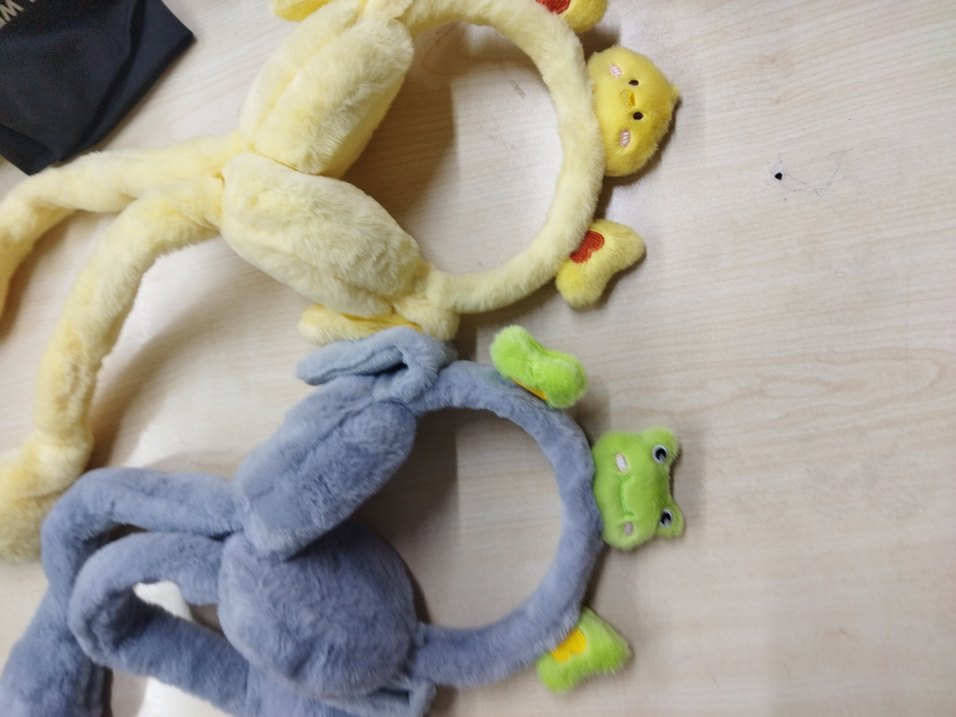 Pastel Renkli Peluş Tavşan Kulaklık - Görsel 4