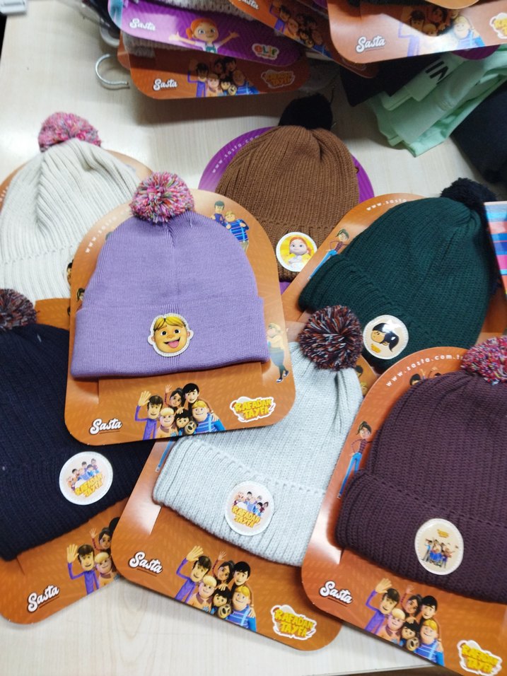 Mor Renkli Örgü çocuk  Bere - Görsel 2