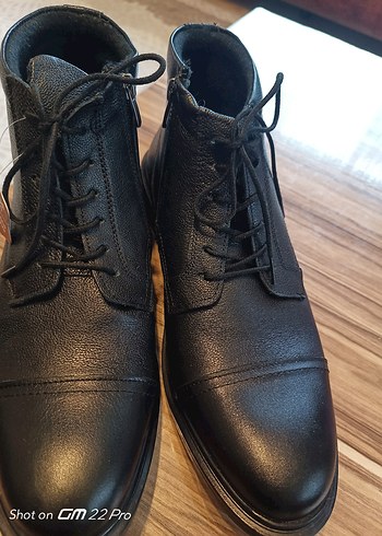 Hakiki Deri Siyah Bağcıklı Erkek Bot - Görsel 2