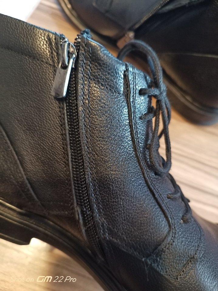 Hakiki Deri Siyah Bağcıklı Erkek Bot - Görsel 3