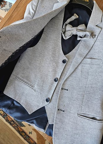 Gri Çocuk Takım Elbise Notched Yaka - Görsel 4