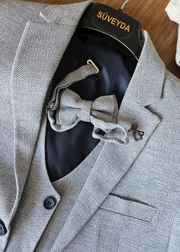 Gri Çocuk Takım Elbise Notched Yaka - Görsel 3