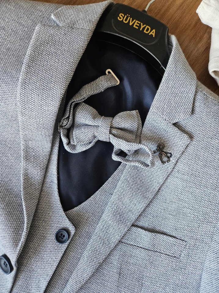 Gri Çocuk Takım Elbise Notched Yaka - Görsel 3