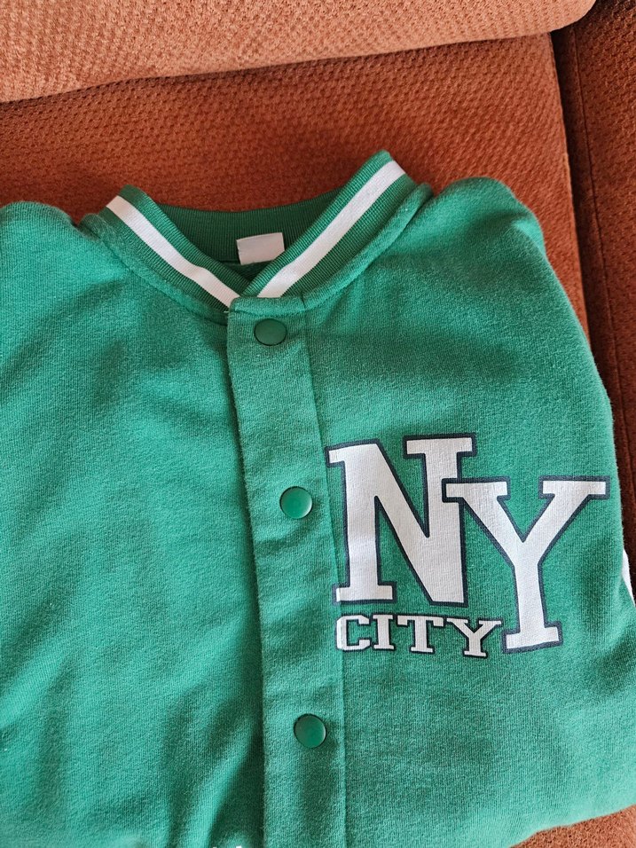 Erkek Çocuk Yeşil Düğmeli Sweatshirt - Görsel 3