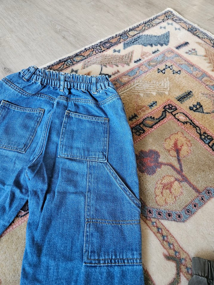 Gri Erkek Çocuk Bol Kesim Denim Pantolon - Görsel 2