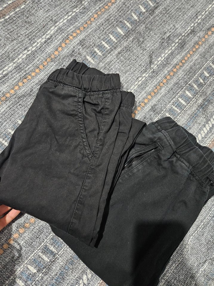 Erkek Çocuk Siyah Keten Gevşek Kesim Pantolon - Görsel 2