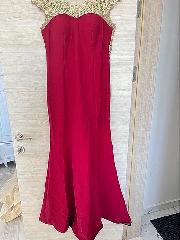 Bordo renk balık abiye