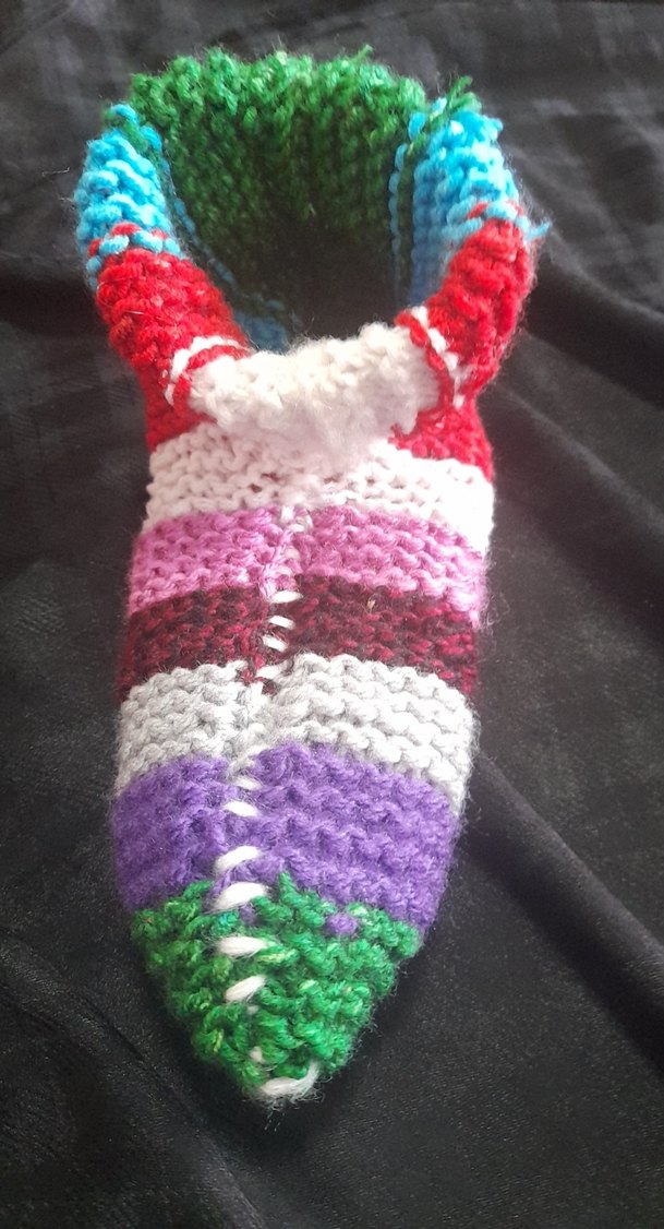 Renkli Örgü ev çorabı  her renk sioaris alinir - Görsel 2