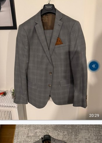 Gri Kareli Modern Klasik Erkek Takım Elbise orjinal beymen