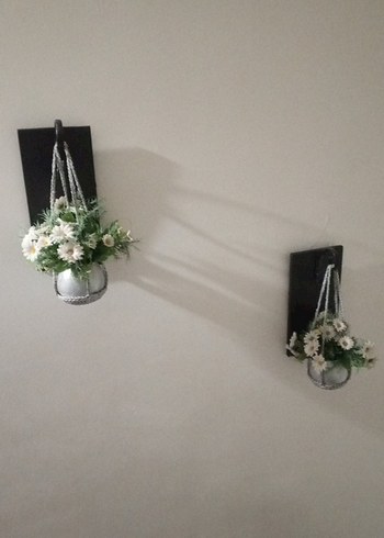 Beyaz Çiçekli Asılı Duvar Dekoru - Görsel 2