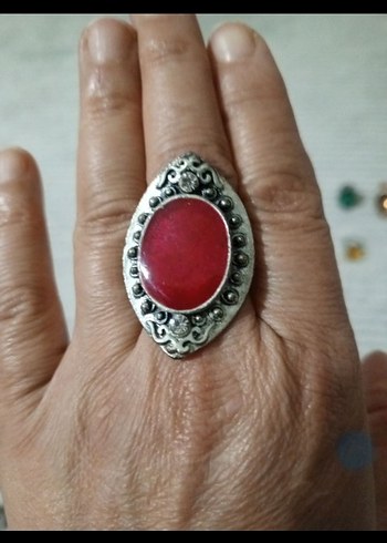 Renkli Taşlı Bohem Kadın Yüzük Seti - Görsel 5