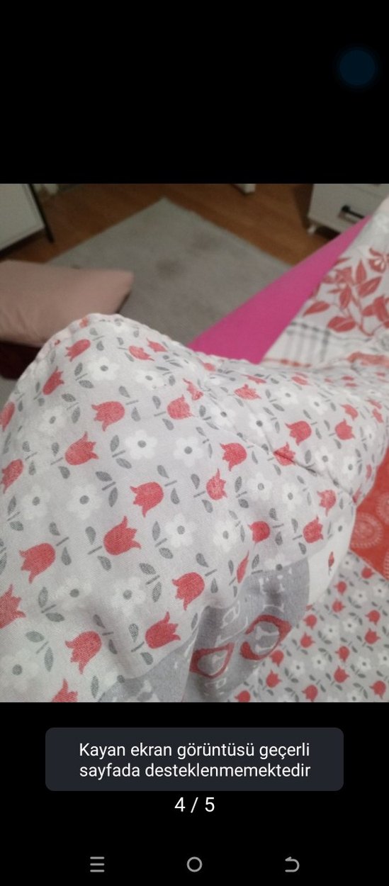 Gri Çiçek Desenli Yatak Örtüsü - Görsel 2