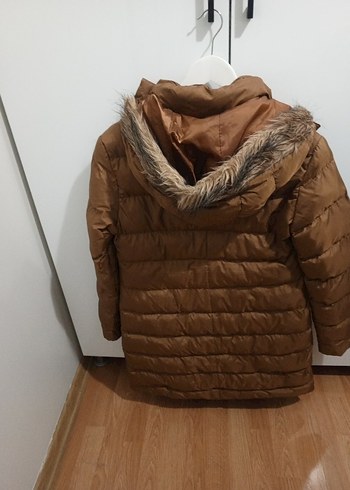 Kahverengi Kadın Kışlık Kürklü Mont - Görsel 2