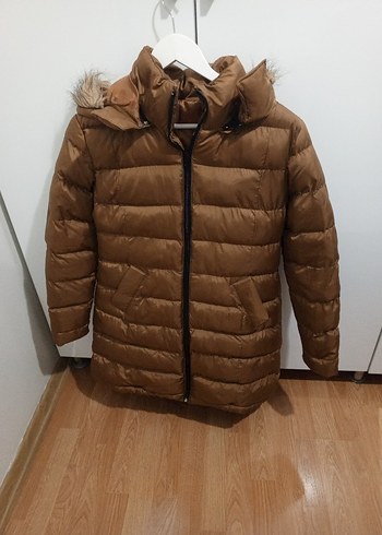 Kahverengi Kadın Kışlık Kürklü Mont - Görsel 3