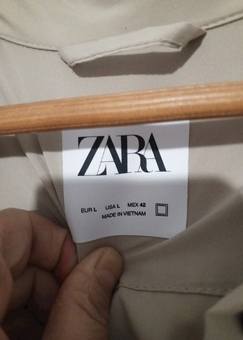 orjınal ZARA Bej Düğmeli Kısa Erkek Ceket - Görsel 8