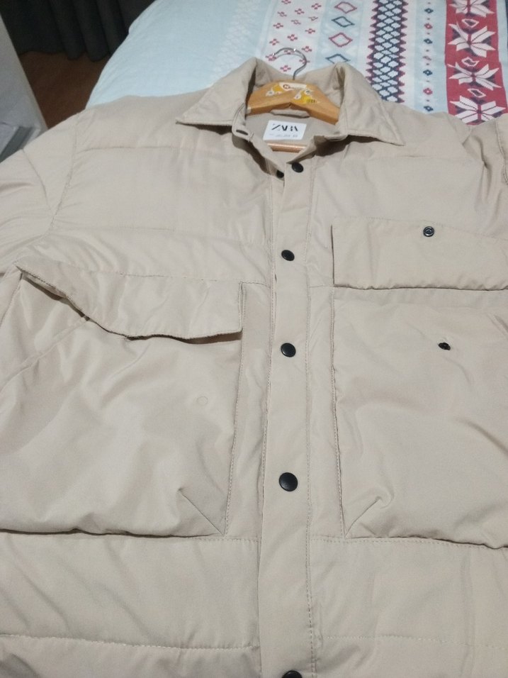 orjınal ZARA Bej Düğmeli Kısa Erkek Ceket - Görsel 2