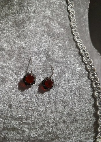 Kırmızı Nakışlı Mini Boncuklu Gunus kupe Küpe - Görsel 6