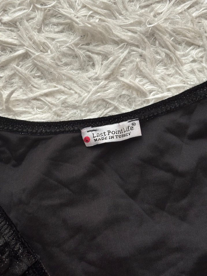 Siyah V Yakalı Uzun Kollu Kadın Elbise - Görsel 2