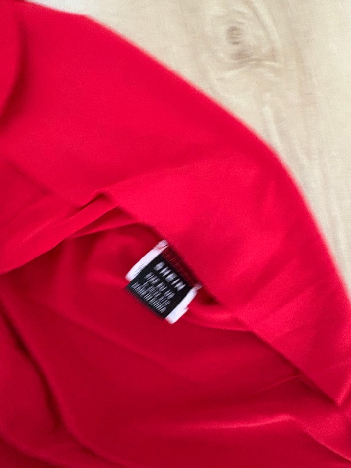 Kırmızı Drapeli Straplez Uzun Elbise - Görsel 3