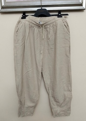 ZARA KETEN PANTOLON 46 BEDEN - Görsel 2