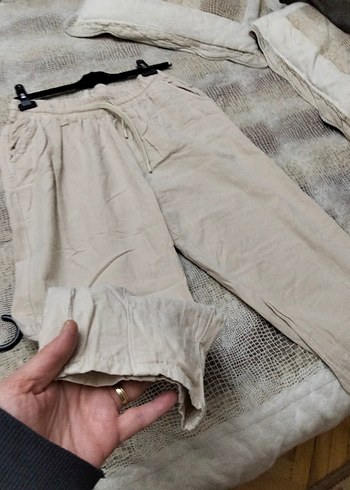 ZARA KETEN PANTOLON 46 BEDEN - Görsel 5