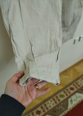 ZARA KETEN PANTOLON 46 BEDEN - Görsel 4
