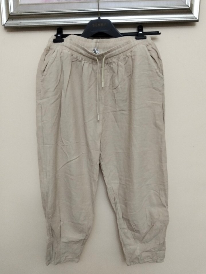 ZARA KETEN PANTOLON 46 BEDEN - Görsel 2