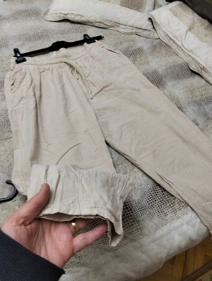 ZARA KETEN PANTOLON 46 BEDEN - Görsel 5