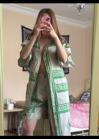 KİMONA ŞORT TAKIM L BEDEN - Görsel 3