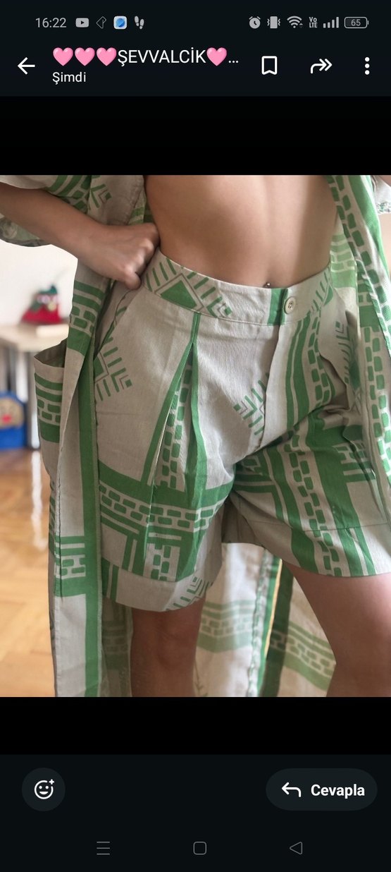 KİMONA ŞORT TAKIM L BEDEN - Görsel 4